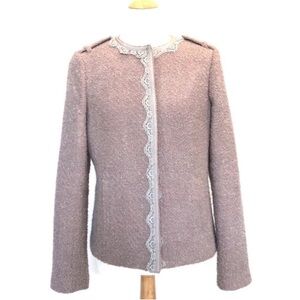 Banana Republic  lace trim Women's Blazer blush pink